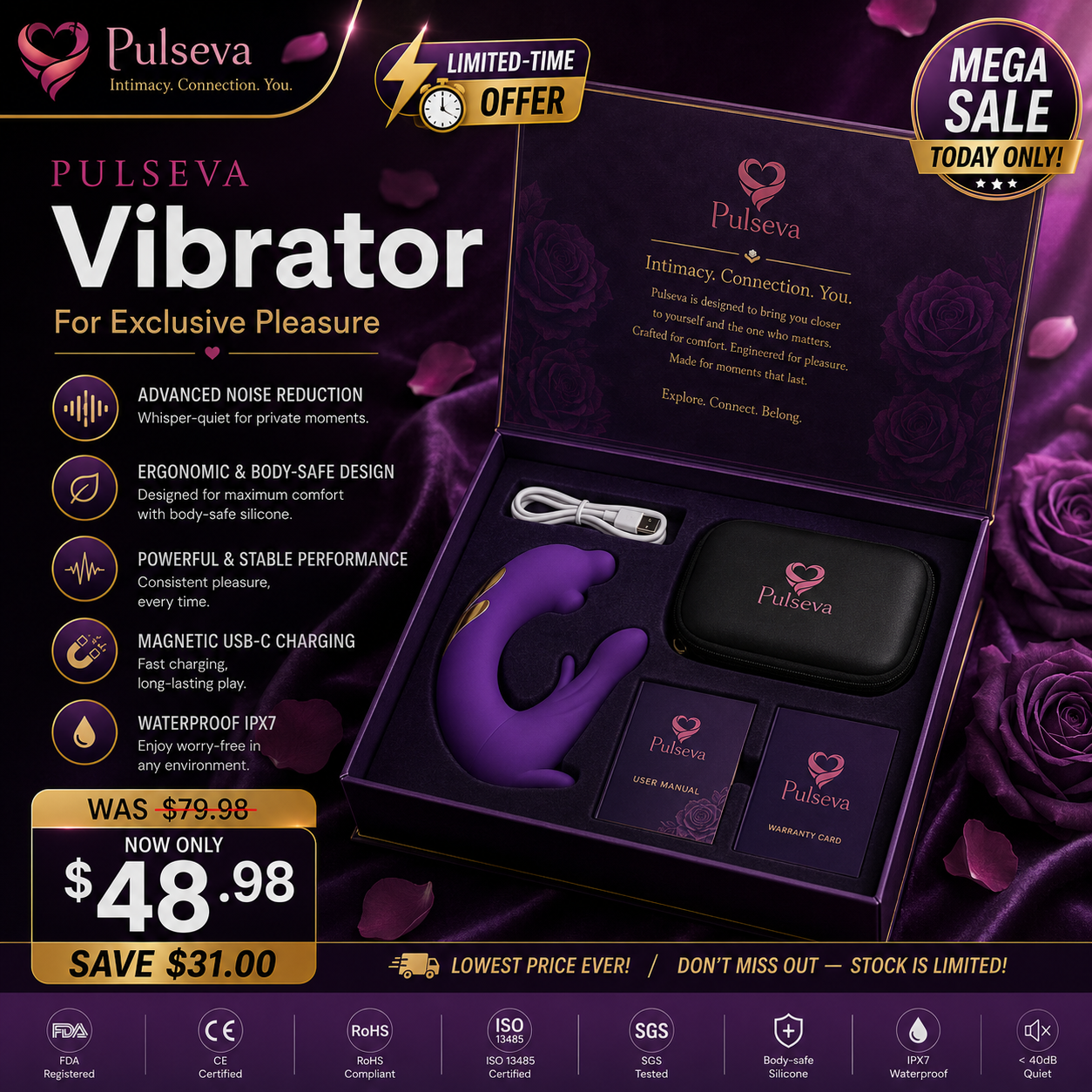 Multi-sensation women's intimate wellness device